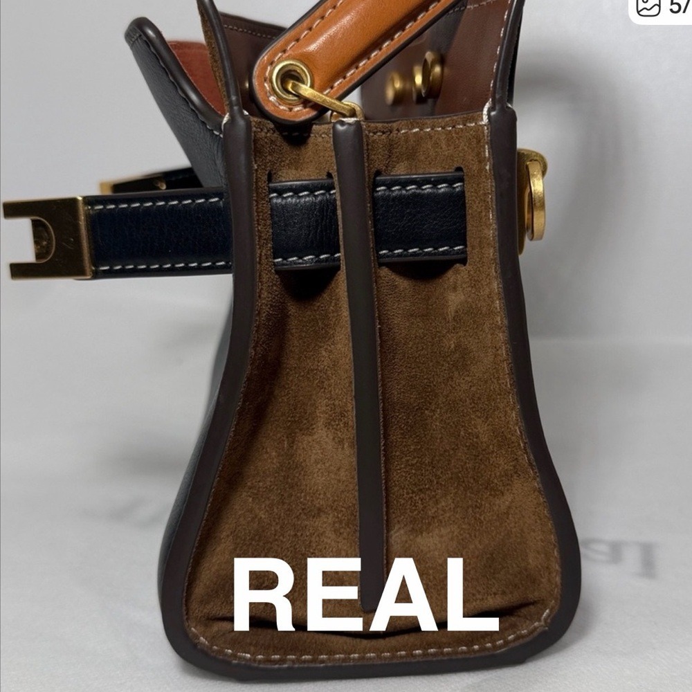 Don't buy a FAKE Tory Burch Lee Radziwill Suede/Leather double bag! - Picture 13 of 16